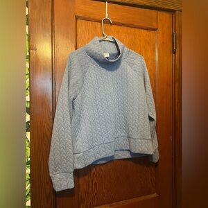 RBX Active Cowl Neck Sweater Womens Pullover Medium Light Blue